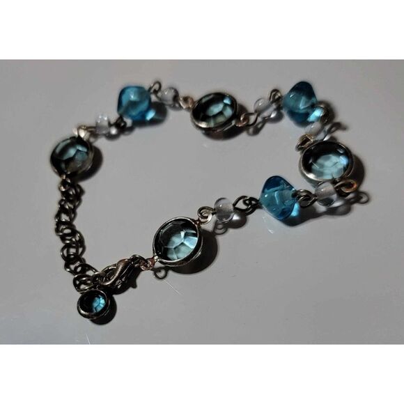 Madison and MAX Bracelet and Earrings Set Blues Silver 90s‎ Vintage - Picture 8 of 16